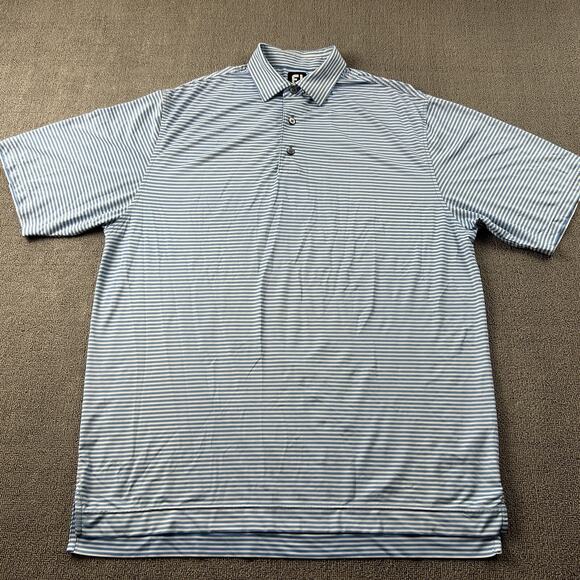 Footjoy Polo Shirt Adult Large Striped Short Sleeve Golf Golfing Casual Men's - Picture 1 of 15